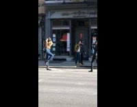 girl with hat road picture