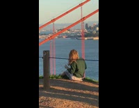 girl edge golden gate bridge cliff