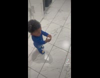 Little baby runs off with egg doesnt break 