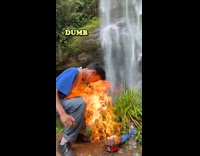 Man turns gas knob and enlarges fire