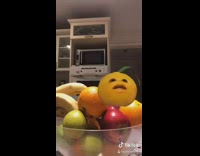 Collab BitchIG2 - Girl snacks in kitchen fruit bowl