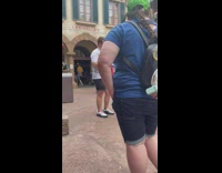 Man eats hamburger for his vlog content