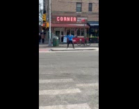 Guy dances in middle of the road