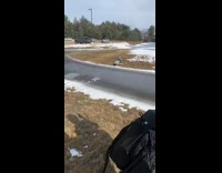 Boy run slip on ice im okay