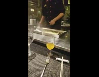 Chef bounces egg drops cracks it teppanyaki 
