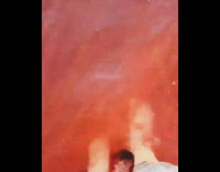 Beach water waves and sand in color red