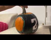 Pumpkin designed with new york liberty jersey