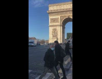 Woman dances ballet in the middle of the street