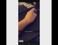 Guy gets food delivered by white robot