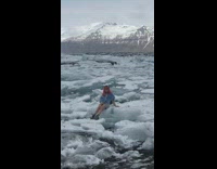 Pt. 2 Woman skirt picture on ice glacier snow