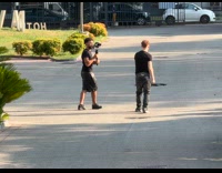 Collab IITW - Man lowered pants video shoot at driveway