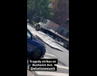 Tiles transported by truck shattered on street