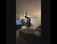 Stomping on ceiling couple too loud