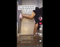 Girl attempts to hang upside down fail