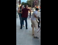 Man saves woman and shouts at stranger