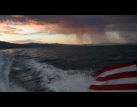 Ladies Wail as Lightning Strikes on Lake from Afar