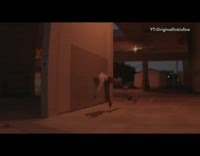 White shirt guy jumps pogo stick fail 