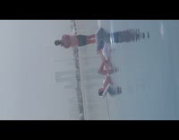 Woman white bikini lie down pool bed