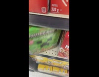 Guy picks up minecraft cereal pop noise