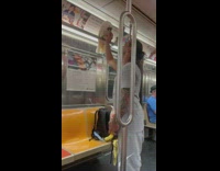 Guy lifts bird up to metal railing on pt. 2
