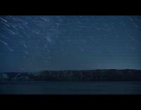 Meteor shower from ocean view timelapse video