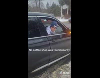 Girl asking for coffee shop in traffic gets rear ended 