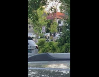 Girl and dad dance two white cloth
