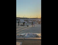 Guys jacket dance loudspeakers pier cruise snow