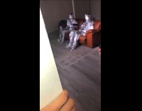 Collab BitchMP - Two guys living room watching tv wrapped in tin foil