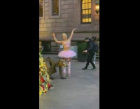 Rat costume guy ballerina dance christmas tree 