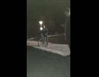 Guy Rides Bicycle Off Street Onto Beach and Faceplant