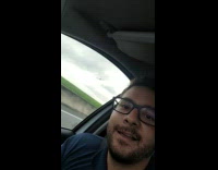 Man watches and films the plane that flyby above them