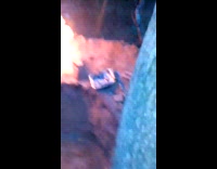 Spray can on fire and it explodes