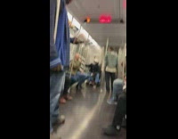 Collab Subway Creatures - Guy argues with passengers face mask subway