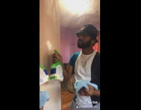 Wipe challenge black bucket hat guy wig