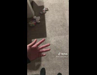 Little girl fell asleep in middle of hallway 