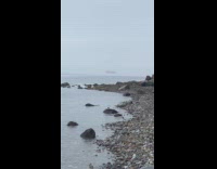 Ship looks floating mid air under fog