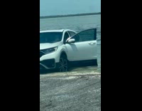 Collab Clips mpugc - White car rolls into water ruined