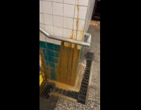 Water leak from the wall in subway