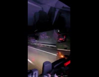Truck driver on highway do row movement