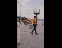 Time lapse panning from road  to lake