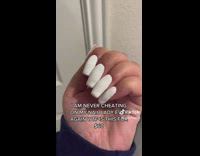 Girl shows off her ugly white nails