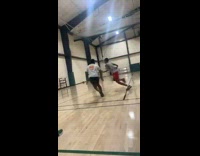 Guy yawns before throwing basketball 
