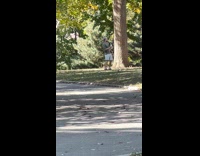 Man practice bartender skills at the park