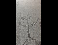 Woman jokes about slipping on snow 