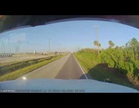 Dashcam footage truck almost hit a car