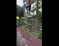 Brown jacket guy front flip fail backyard 