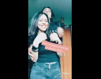 Guy black sweater hugs kisses girl woody 