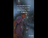 Guy greenscreens running through space