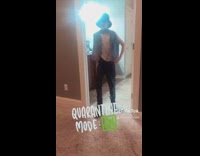 Family opens bathroom door to reveal outfit 